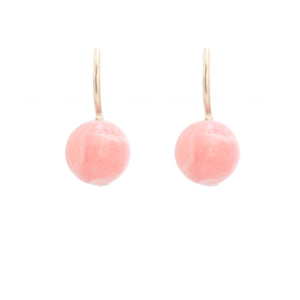 Mini Candy Hooplet Earrings Rhodochrosite