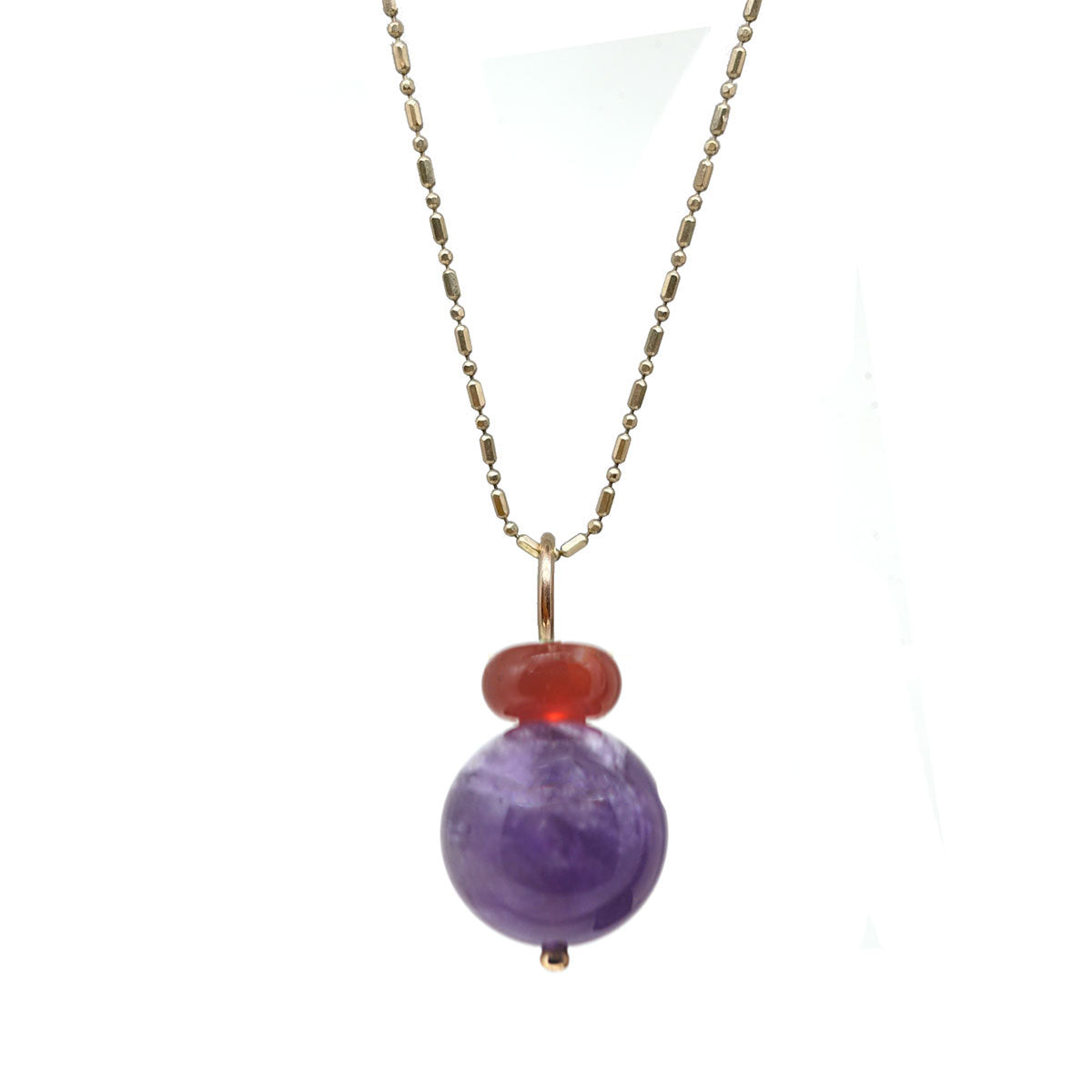 Lucky Pom Charm Carnelian Amethyst