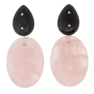 Mobile Earrings Onyx Rose Quartz