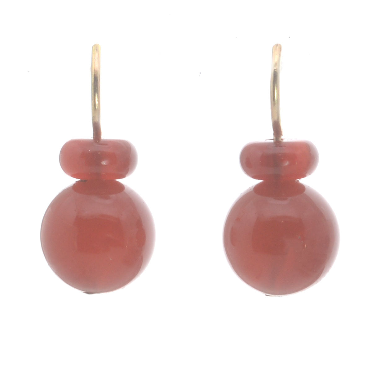 Pom Pom Hooplet Earrings Carnelian