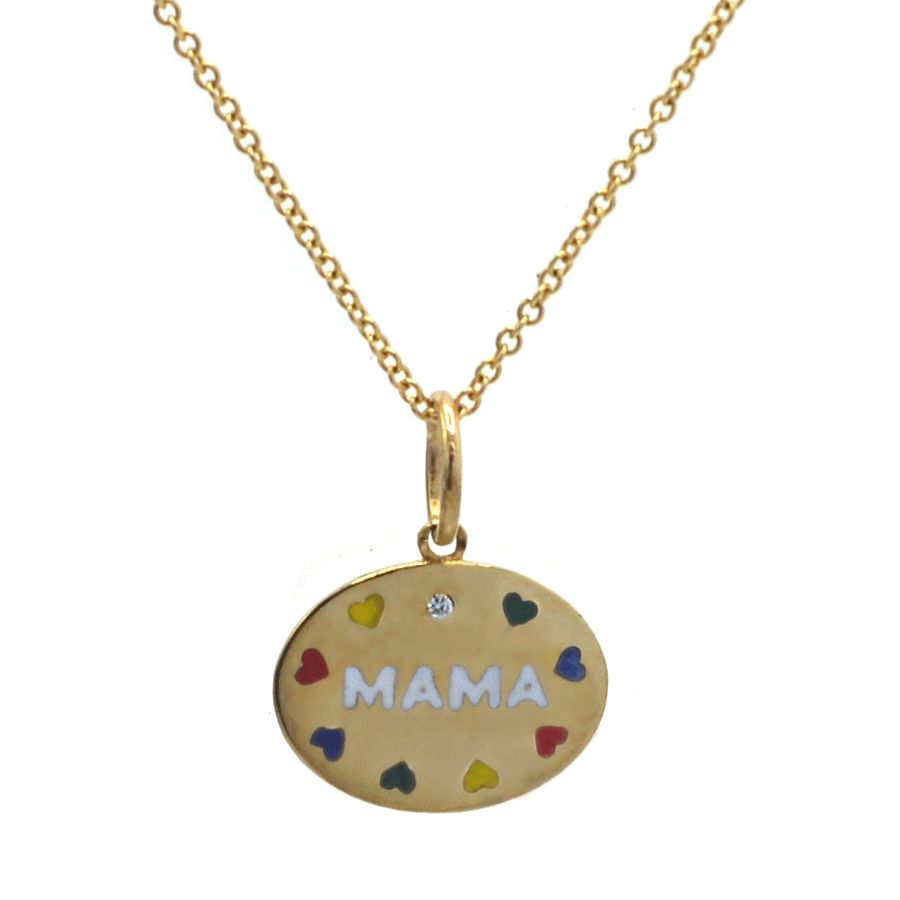 Enamel Hearts Custom Initials Necklace