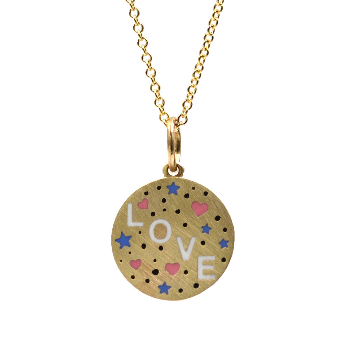 Enamel Speckled LOVE Necklace