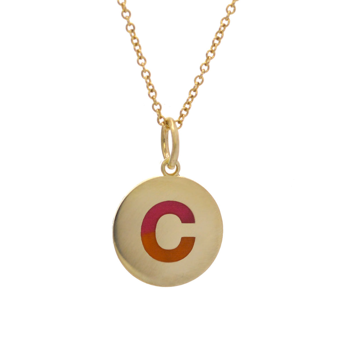 Custom Enamel Sunset Ombre Initial Necklace